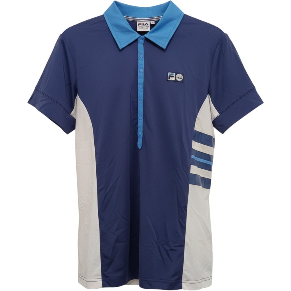 NWT FILA Men's 110 Year Anniversary Short Sleeve Polo Shirt Navy Large MSRP $80